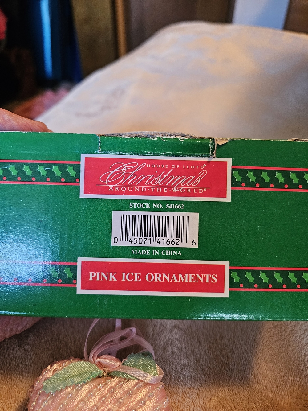 Pink Beaded Holiday Ornament Set‎ - 3 Decorative Ornaments - Picture 4 of 6